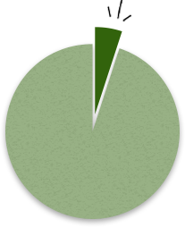 0.5%を示す円グラフのイラスト